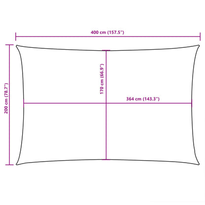 Sunshade Sail Oxford Fabric Rectangular 2x4 m Anthracite