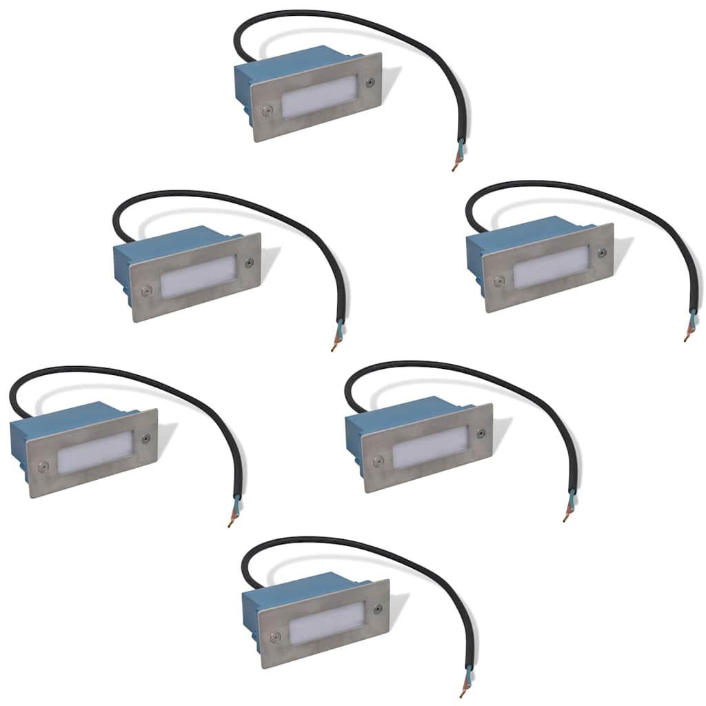 LED Recessed Stair Lights 6 pcs 44x111x56 mm
