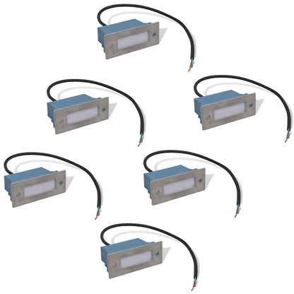 LED Recessed Stair Lights 6 pcs 44x111x56 mm