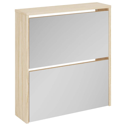 Shoe Rack | Oak | Engineered wood and mirror | Medium | Shoe Rack