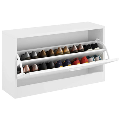 Shoe Storage Bench White 80x24x45 cm