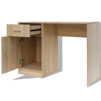 Desk | Oak | Engineered wood | 100 x 40 x 73 cm | Storage | Desk