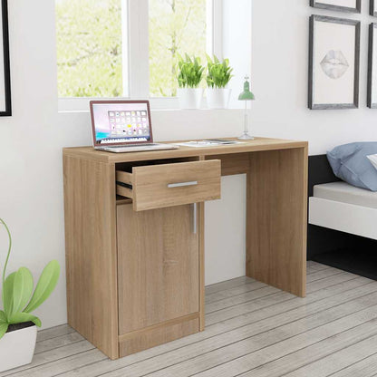 Desk | Oak | Engineered wood | 100 x 40 x 73 cm | Storage | Desk