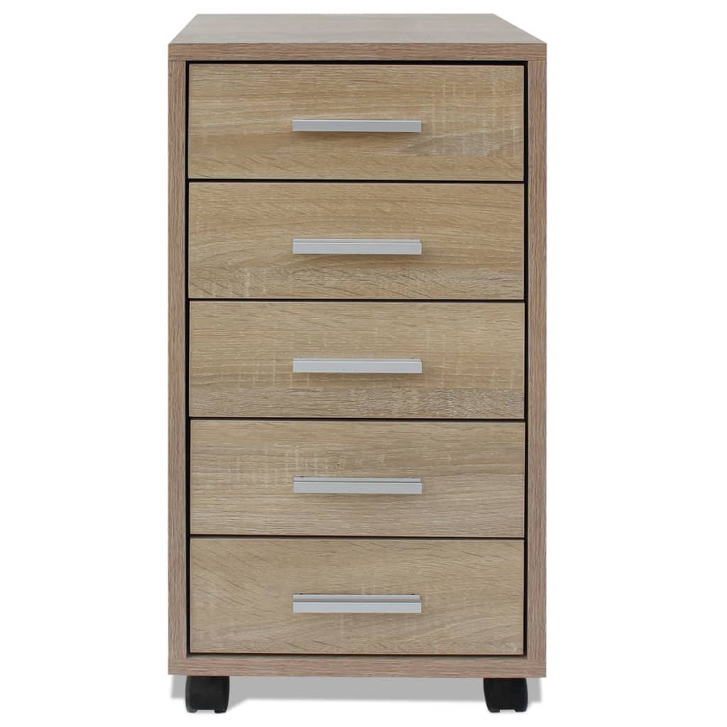 Office Drawer Unit | Oak | Engineered wood, MDF, Aluminium | Medium