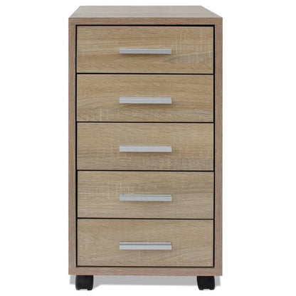 Office Drawer Unit | Oak | Engineered wood, MDF, Aluminium | Medium