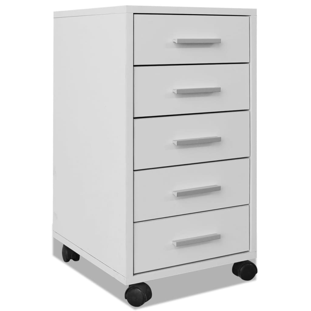 Office Drawer Unit | White | Engineered wood, MDF, Aluminium | Compact