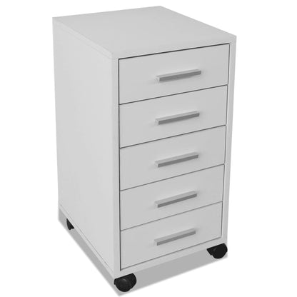 Office Drawer Unit | White | Engineered wood, MDF, Aluminium | Compact