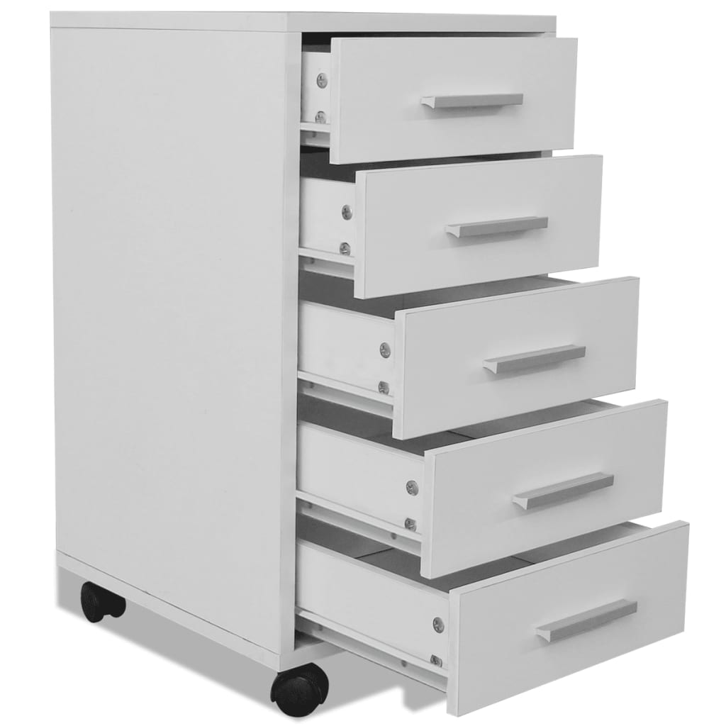 Office Drawer Unit | White | Engineered wood, MDF, Aluminium | Compact