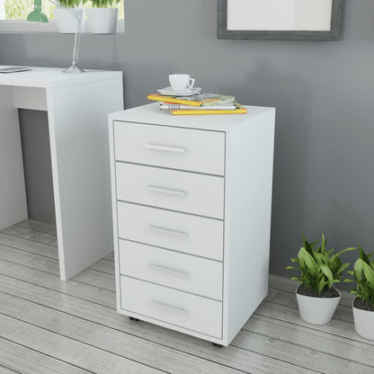 Office Drawer Unit | White | Engineered wood, MDF, Aluminium | Compact