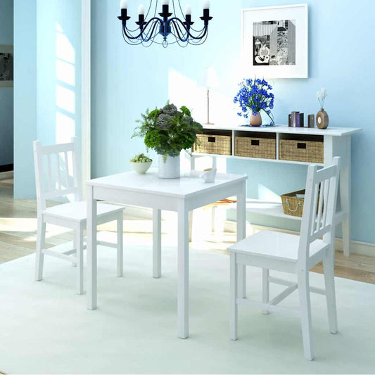 Dining Table And Chair | White | Pinewood | Small | Durable