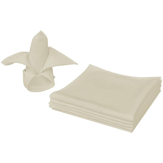 Napkin | Set of 10 | Cream | Polyester | 50x50 cm | Durable | Napkin