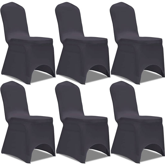 131412 vidaXL Stretch Chair Cover 6 pcs Anthracite