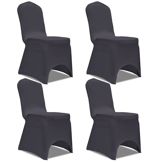 Chair Cover | Set of 4 | Anthracite | Polyester, 10% Elastane | Universal