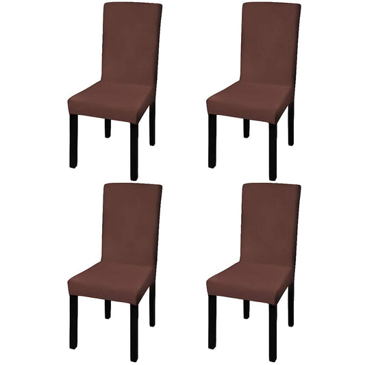 Chair Cover | Set of 4 | Brown | 90% Polyester, 10% Elastane