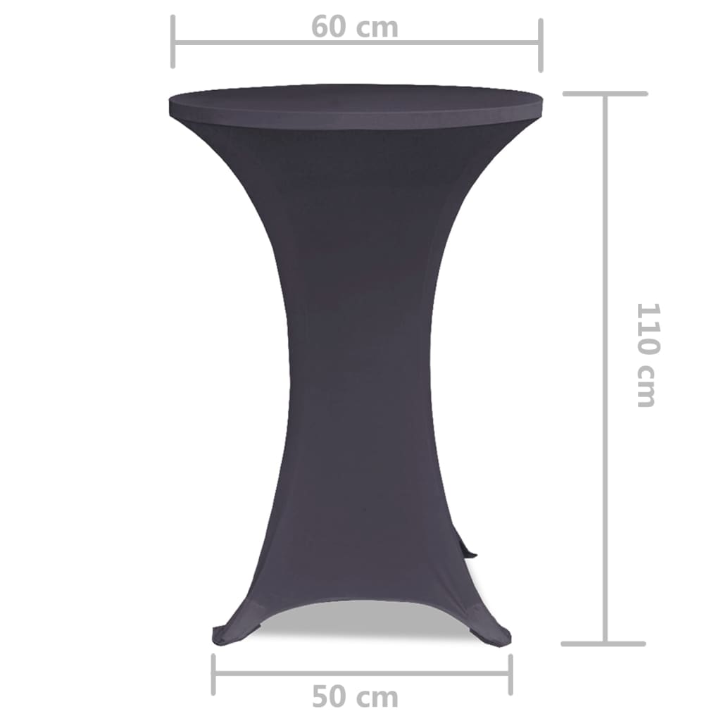 Stretch Table Cover 2 pcs 60 cm Anthracite