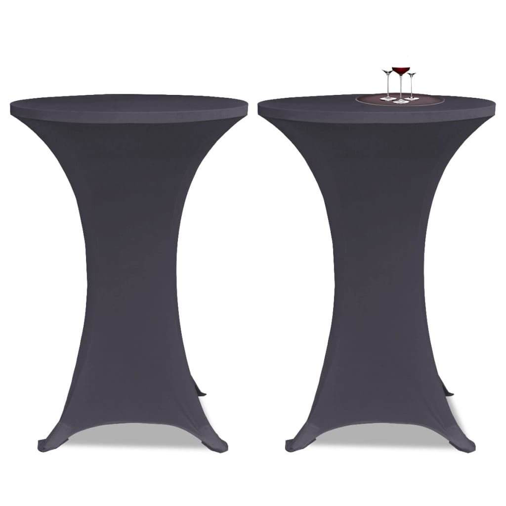 Stretch Table Cover 2 pcs 60 cm Anthracite