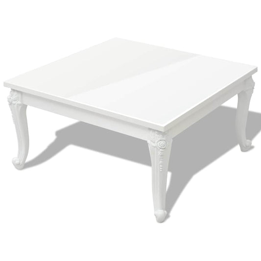High Gloss Coffee Table | High gloss white | MDF and Plastic | 80 cm
