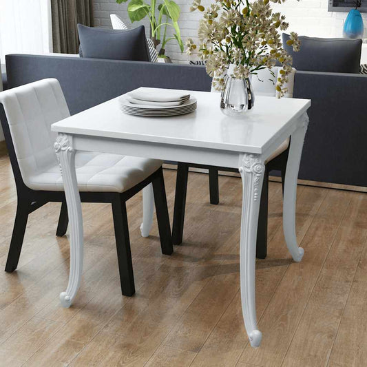 Kitchen Table | High gloss white | MDF top, plastic legs | Medium