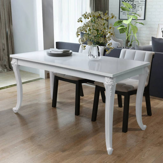 Kitchen Table | High gloss white | MDF and Plastic | 116x66 cm