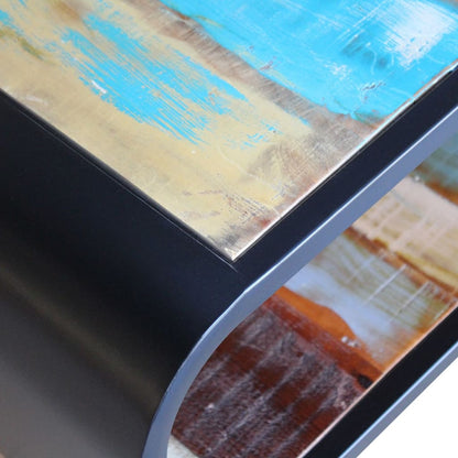 Coffee Table Multicolor Solid Reclaimed Wood Standard Rectangular