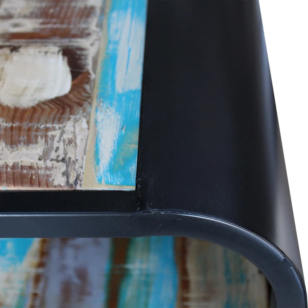 Coffee Table Multicolor Solid Reclaimed Wood Standard Rectangular