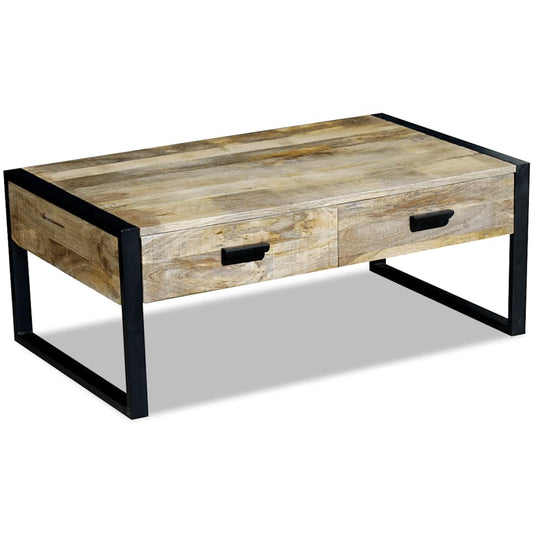 Coffee Table | Solid mango wood, Iron | 100x60x40 cm | Coffee Table