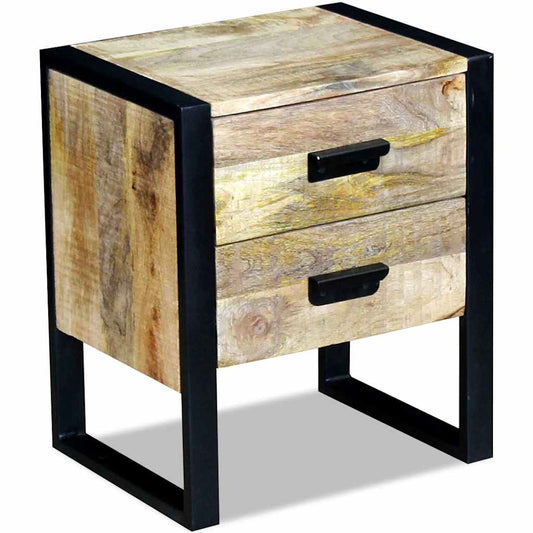 Side Table | Brown | Solid Mango Wood and Iron | Standard | Side Table