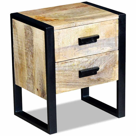 Side Table | Brown | Solid Mango Wood and Iron | Standard | Side Table