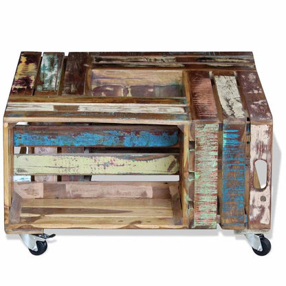 Coffee Table | Multicolour | Solid reclaimed wood | 70x70x35 cm