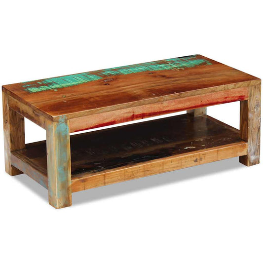 Coffee Table | Multicoloured with natural, teal, and red tones