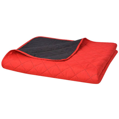 Double-sided Quilted Bedspread Red and Black 220x240 cm