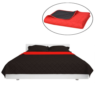 Double-sided Quilted Bedspread Red and Black 220x240 cm