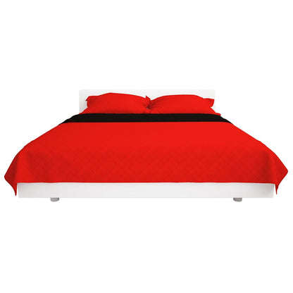 131554 vidaXL Double-sided Quilted Bedspread Red and Black 230x260 cm