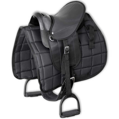 Saddle Set | Black | Plastic, Polyester | 10-inch seat | Durable