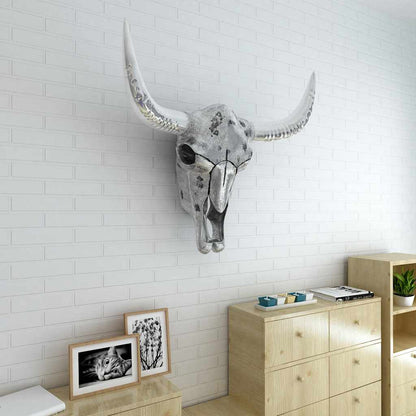 Skull Head Decoration | Silver | Aluminium | Large | Decorative Inlays