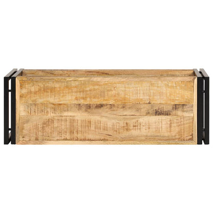 Tv Stand | Natural wood | Solid Mango Wood and Powder-Coated Iron