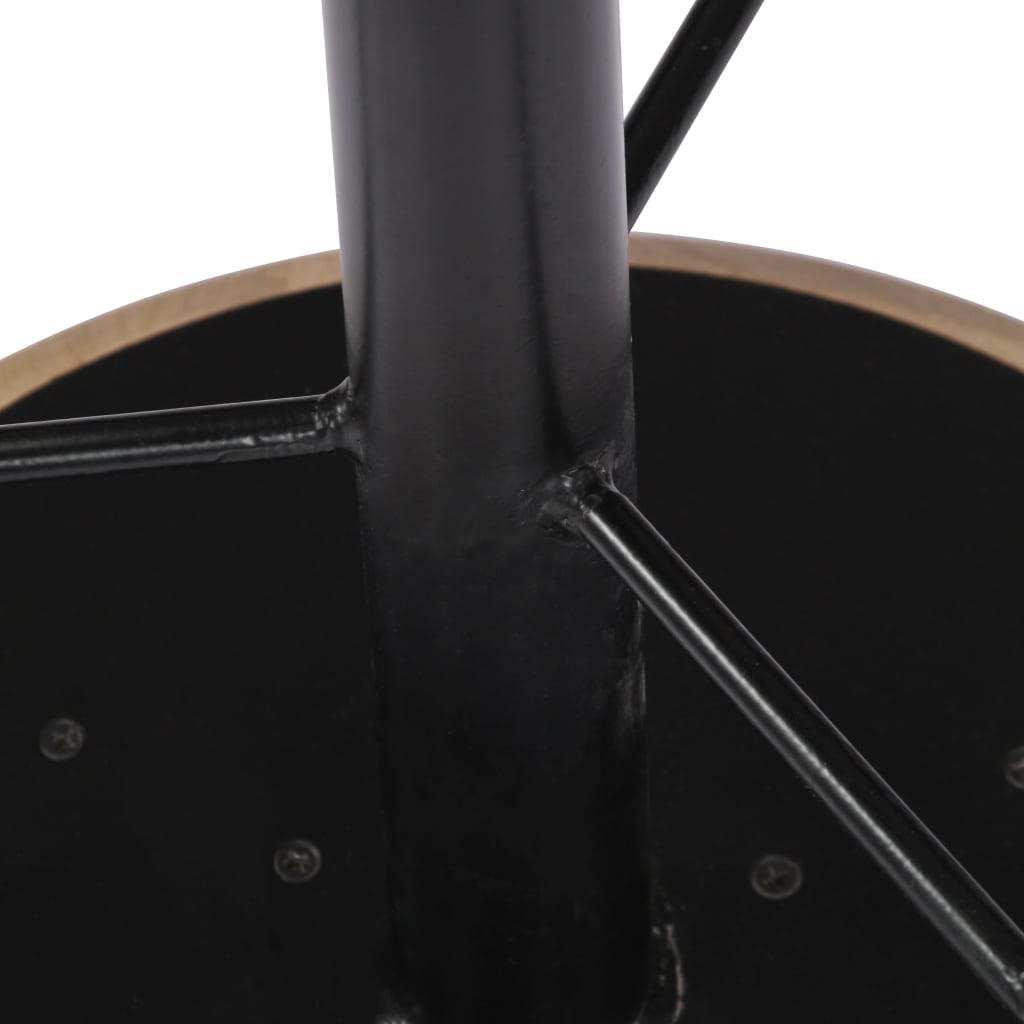 vidaXL Bar Chair Light Brown, Black Solid Mango Wood, Powder-Coated Iron
