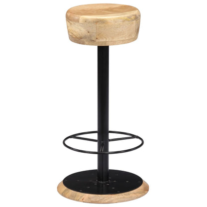 vidaXL Bar Chair Light Brown, Black Solid Mango Wood, Powder-Coated Iron