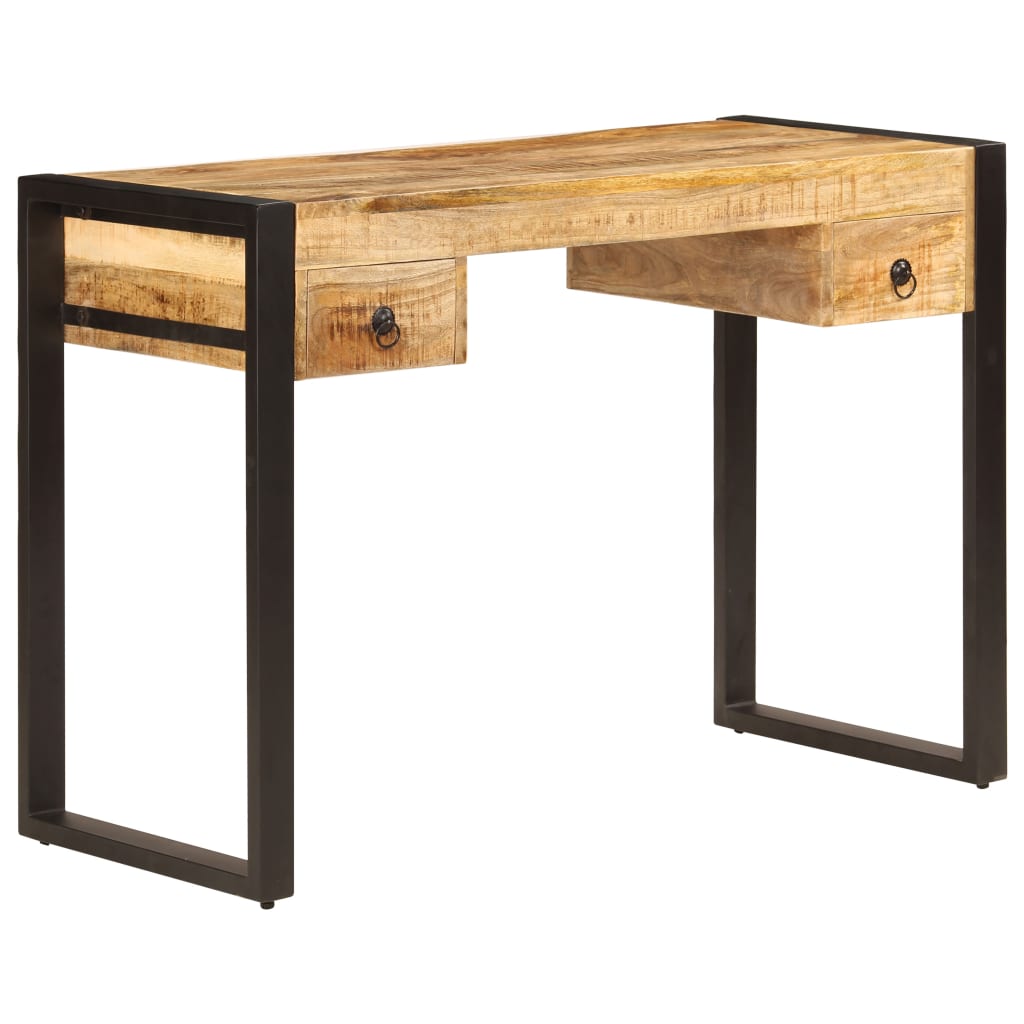 247400 vidaXL Desk with 2 Drawers 110x50x77 cm Solid Mango Wood