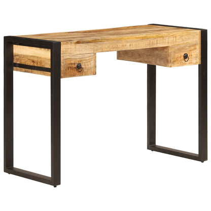 247400 vidaXL Desk with 2 Drawers 110x50x77 cm Solid Mango Wood