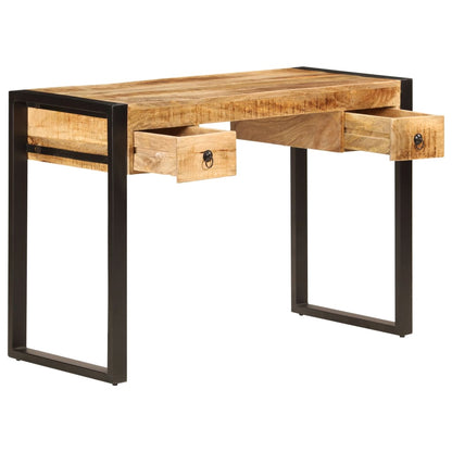 247400 vidaXL Desk with 2 Drawers 110x50x77 cm Solid Mango Wood
