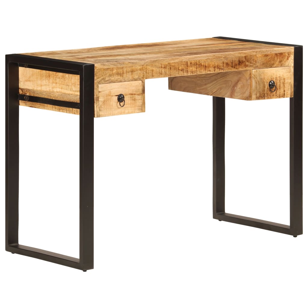 247400 vidaXL Desk with 2 Drawers 110x50x77 cm Solid Mango Wood
