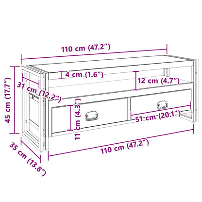 TV Cabinet 120x35x45 cm Solid Mango Wood