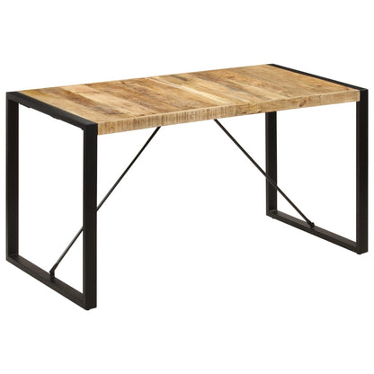 Dining Table Brown and black Solid mango wood, powder-coated steel