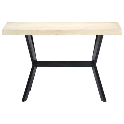 Dining Table White 120x60x75 cm Solid Mango Wood