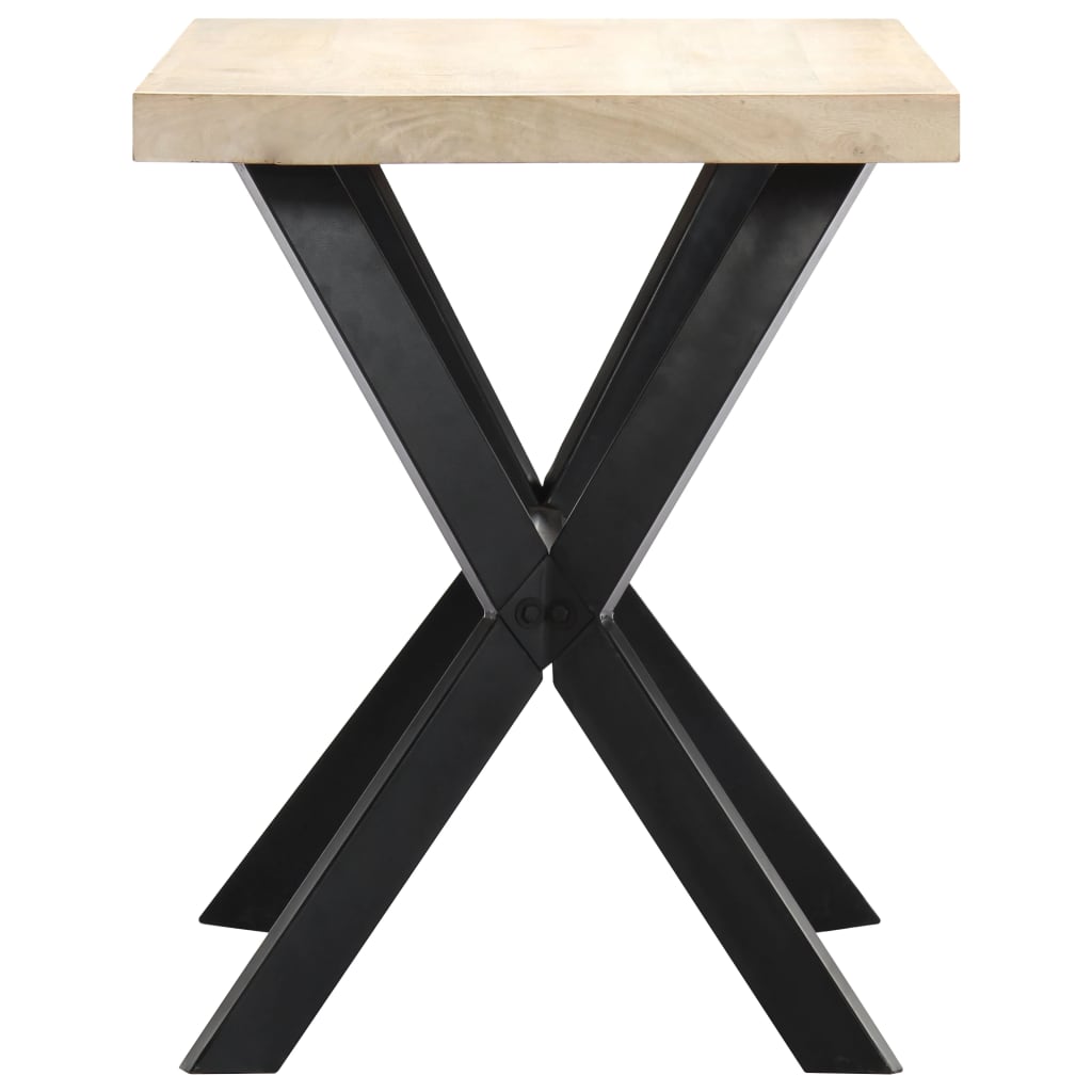 Dining Table White 120x60x75 cm Solid Mango Wood
