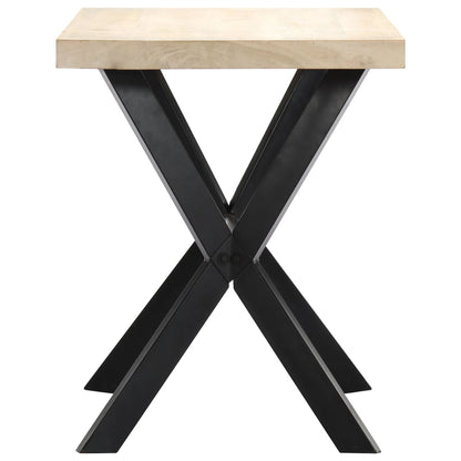 Dining Table White 120x60x75 cm Solid Mango Wood