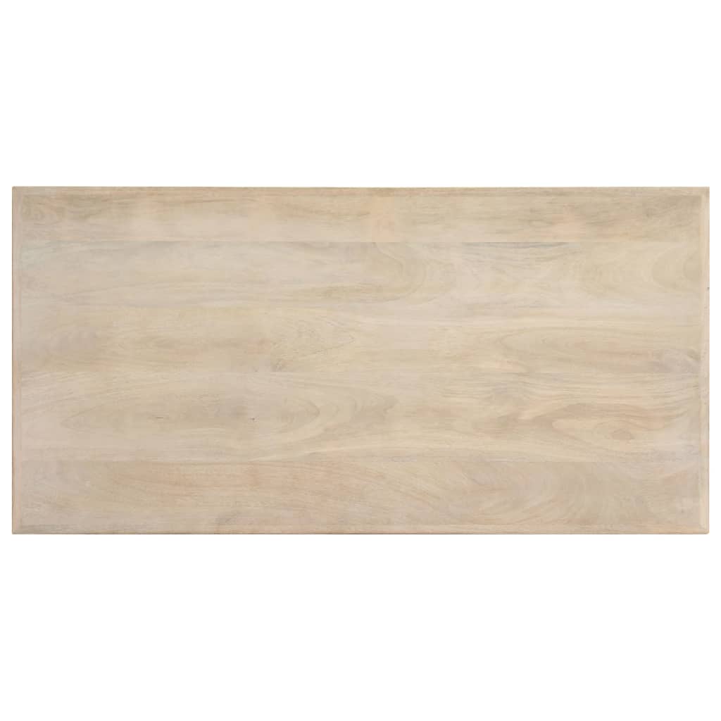 Dining Table White 120x60x75 cm Solid Mango Wood