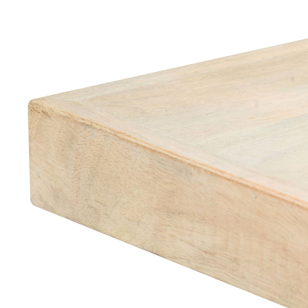Dining Table White 120x60x75 cm Solid Mango Wood