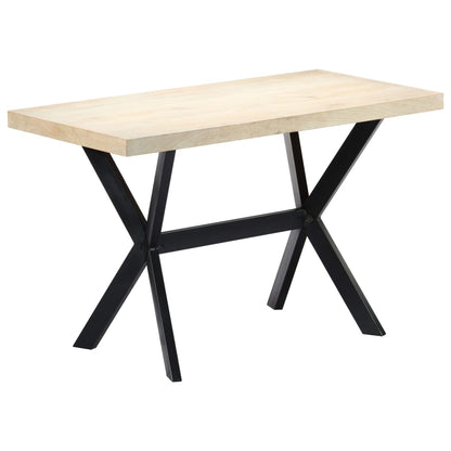 Dining Table White 120x60x75 cm Solid Mango Wood